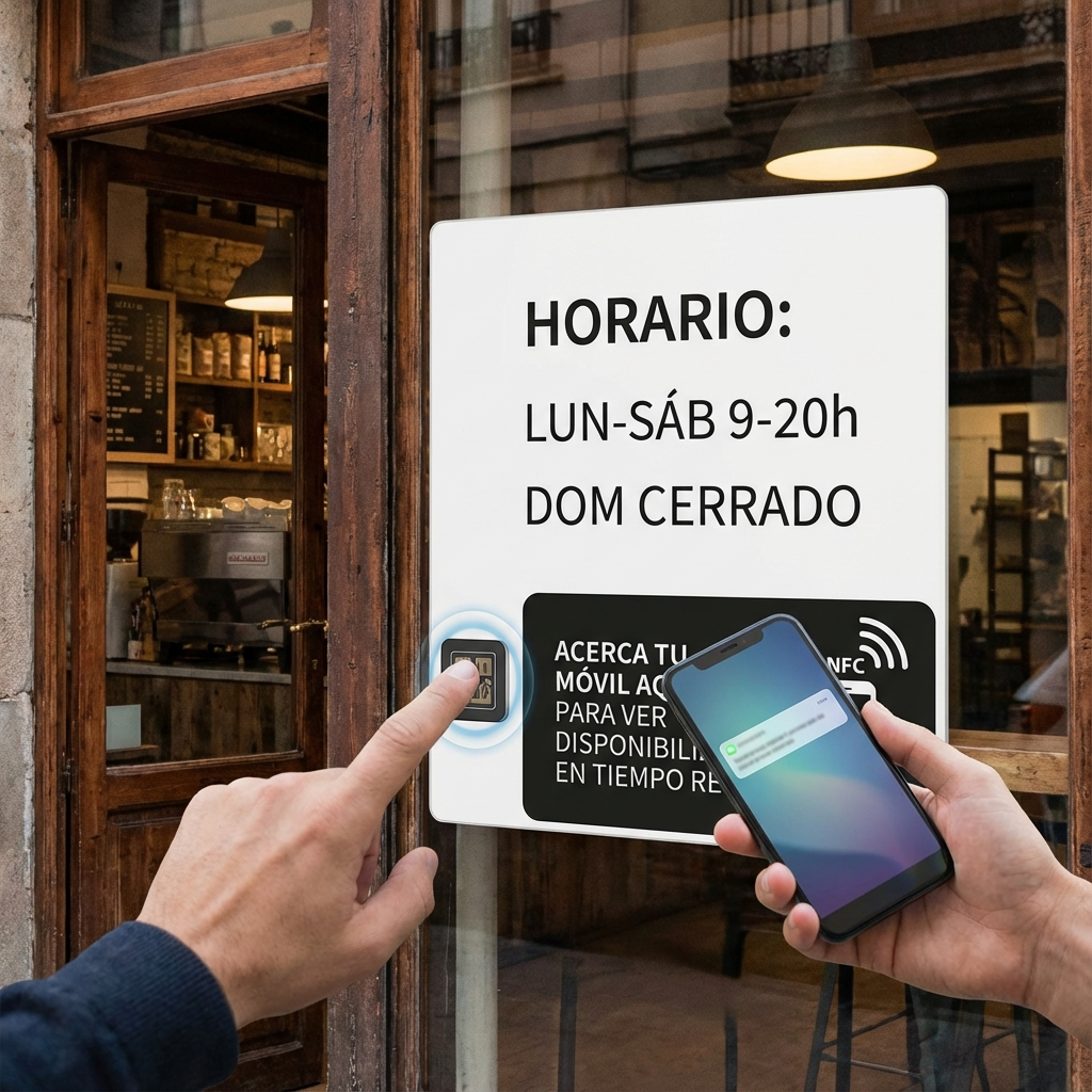 Cartel de horario con NFC para transformar tu negocio